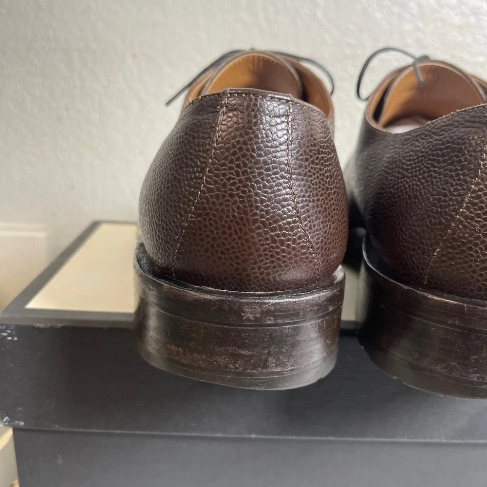 COLE HAAN Brown Pebble Leather Split‎ Toe Oxfords Dress Shoes Men's Size 10 M